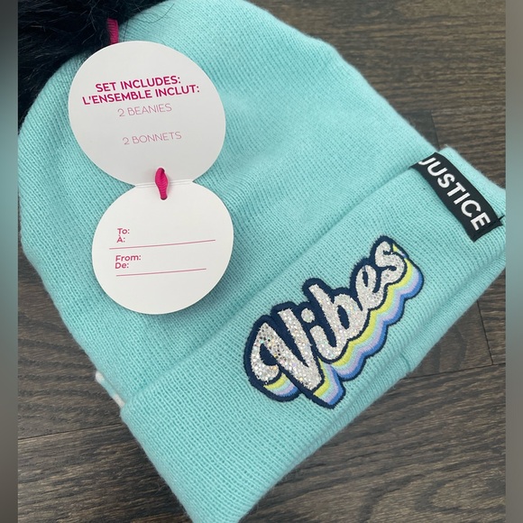 💕3/$20💕 New* Justice Girls 2 Pack Beanie/ Blue - Picture 5 of 7